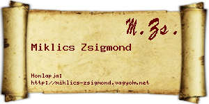 Miklics Zsigmond névjegykártya